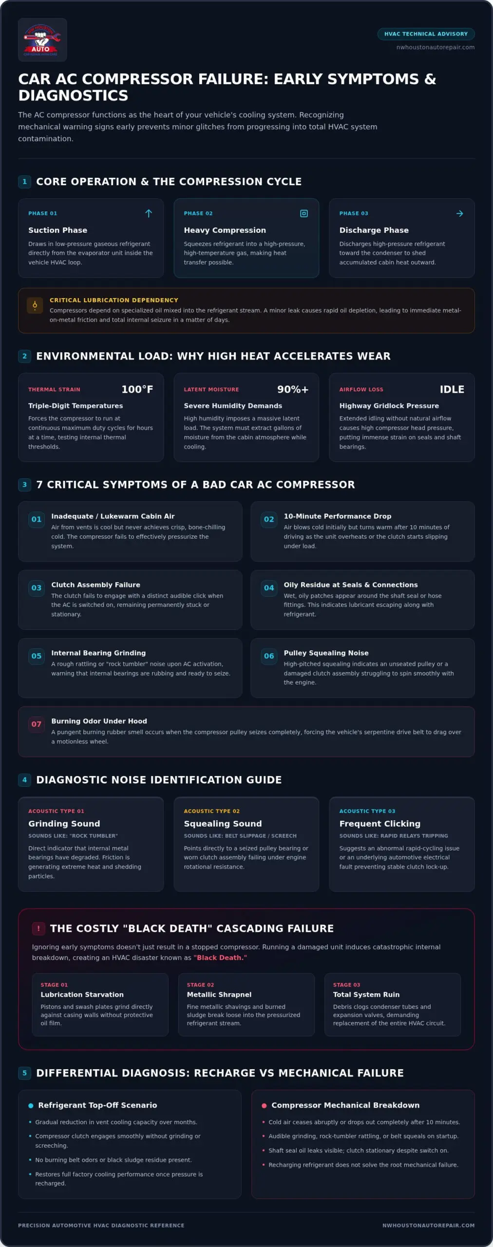 7 Symptoms of a Bad Car AC Compressor: A 2026 Houston Driver’s Guide